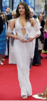 Aishwarya Rai in silver gown on the red carpet
