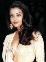 Aishwarya Rai in her elegant golden Indian gown.PNG